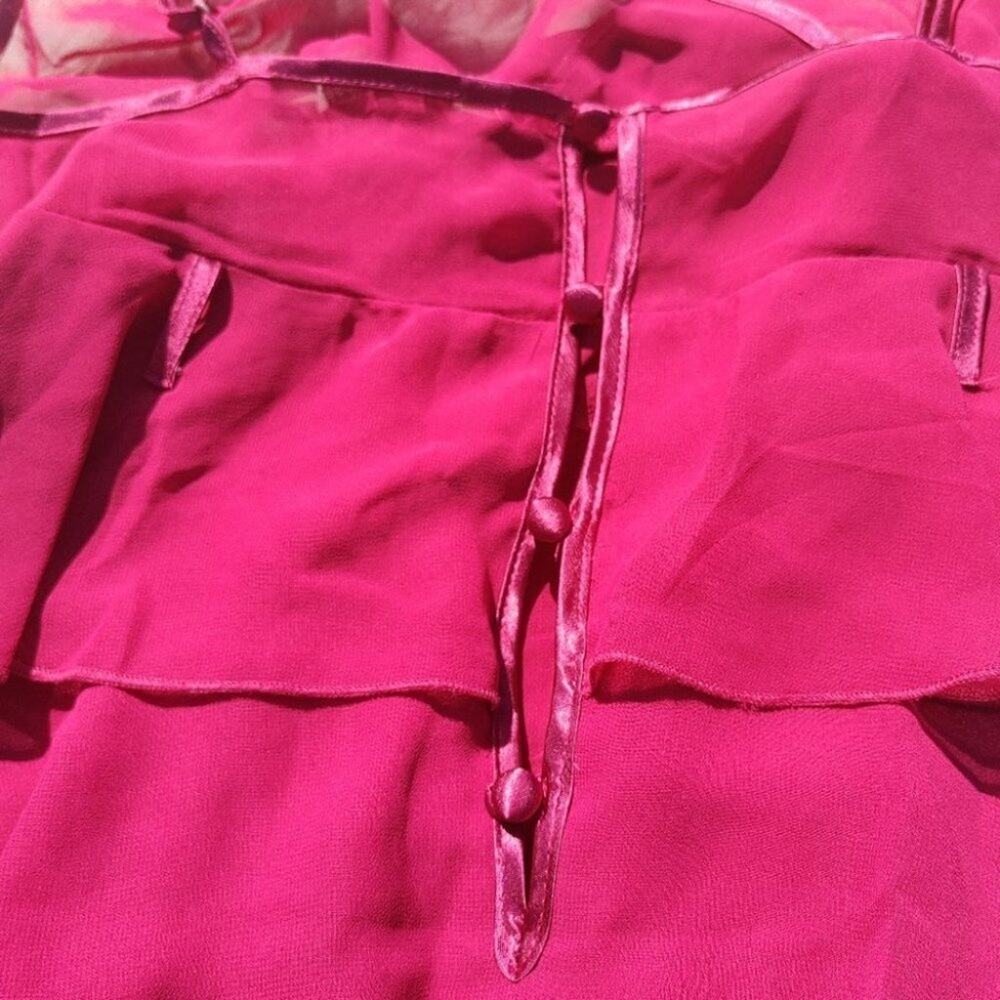 La Vie En Rose Size Medium M Red Layered Frill Lingerie Sexy Cute Red Valentines - Picture 6 of 9